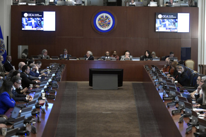 Fotografía de una reunión del Consejo Permanente de la Organización de los Estados Americanos (OEA).