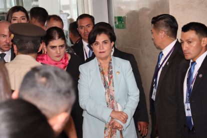 La canciller Sommerfeld y los ministros de Interior y Defensa fueron recibidos el 10 de abril de 2024 en la Asamblea Nacional.