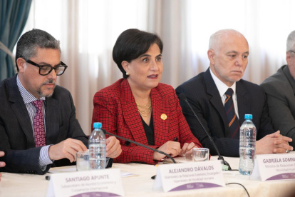 Cita. La canciller de Ecuador Gabriela Sommerfeld, se reunió con los diplomáticos de Ecuador para analizar las decisiones tomadas.