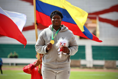 Erick Caicedo se colgó medalla de oro en la prueba de lanzamiento de bala.