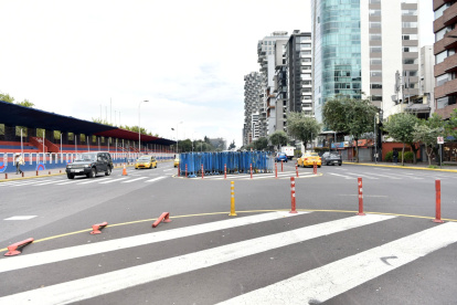 Los trabajos de pacificación vial iniciaron el jueves 18 de abril en la Av. Los Shyris
