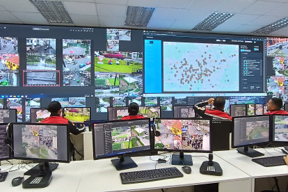 La nueva sala de monitoreo cuenta con un nuevo software de inteligencia artificial.