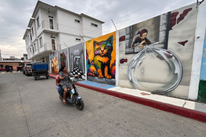 Paredes. Los muros del barrio Las Tejerías fueron los lienzos del artista plástico Christian Jiménez.