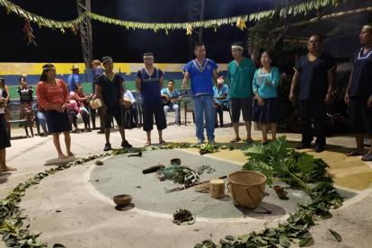 Acto. Los rituales de wayusa dieron inicio a las fiestas cantonales.