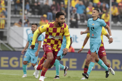 Jeison Medina marcó el segundo tanto de Aucas y ya lleva 10 goles en LigaPro.