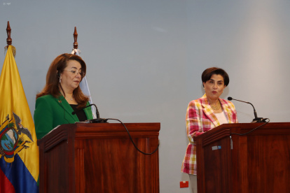 La canciller ecuatoriana y la directora ejecutiva de la Oficina de las Naciones Unidas contra la Droga y el Delito (ONUDD) destacaron los ejes de un plan de compromiso para apoyar a Ecuador.
