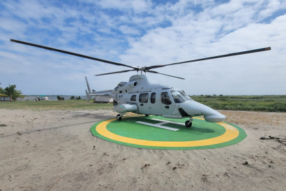 Helicóptero de la Armada Ecuatoriana se accidentó en Santa Elena.