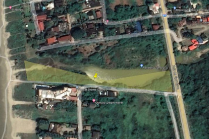 Estero. Imagen satelital del área protegida del estero Oloncillo, donde la empresa de la primera dama quiere construir un proyecto inmobiliario.