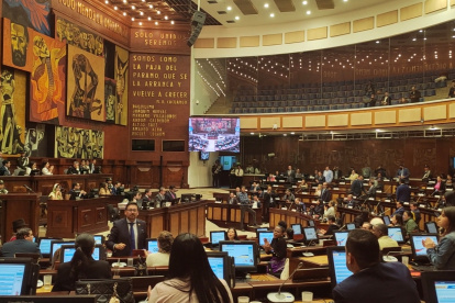 Leonardo Berrezueta fue el legislador que apeló la Presidencia pero el Pleno lo rechazó con 71 votos negativos.