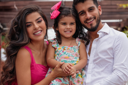 Emma Guerrero con su familia.