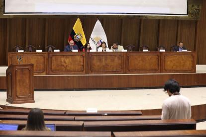 Los asambleístas de la Revolución Ciudadana se quedaron solos, luego de que el resto de legisladores de otras bancadas abandonaran la sesión del 13 de mayo de 2024.