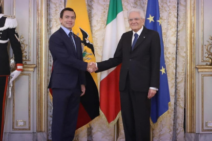 Daniel Noboa y su homólogo italiano, Sergio Mattarella.