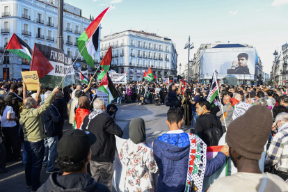 Una marcha en favor de Palestina llevada a cabo en Madrid