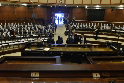 Durante el 22 y 23 de mayo en la Asamblea se desarrollaron los preparativos para el informe a la Nación de Noboa.