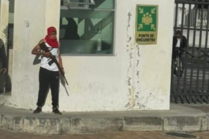 Una de las fotos que circuló las redes sociales y sería parte del simulacro.