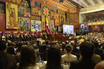 Daniel Noboa en la Asamblea Nacional durante el Informe a la Ncaión.