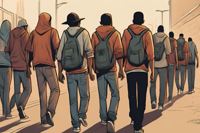 Deportación ilustrada con Inteligencia Artificial.