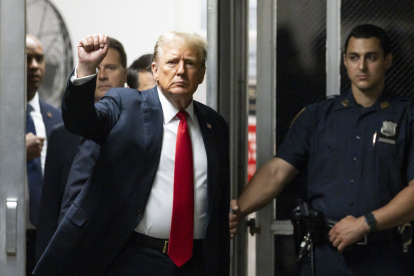 El expresidente de EE.UU., Donald Trump previo a su juicio penal en Nueva York.