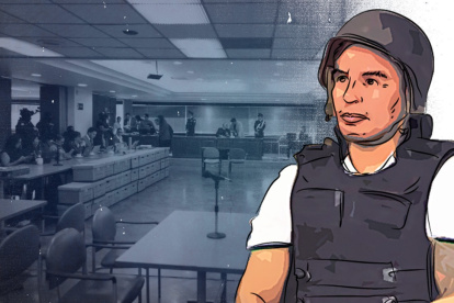 Salcedo rindió su testimonio anticipado en una diligencia en la que primó el contingente de seguridad.