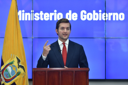 El viceministro de Gobierno, Esteban Torres, en rueda de prensa, este 5 de junio de 2024.