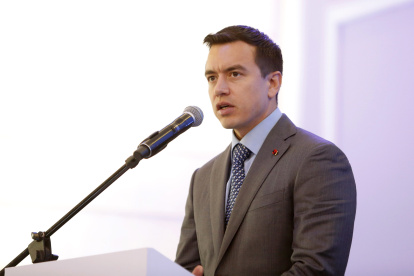 El presidente de la República, Daniel Noboa Azin, en Latacunga.