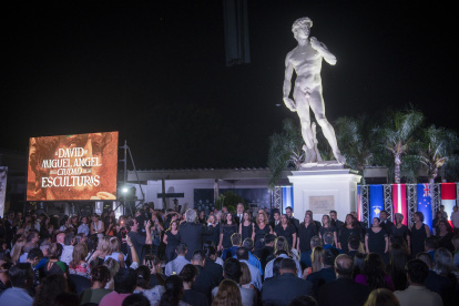 Réplica del David de Miguel Ángel durante un evento el 6 de marzo de 2024, en la ciudad de Resistencia, Provincia del Chaco.