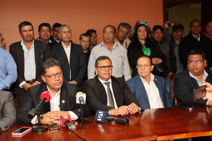 Federación de Transporte Terrestre de Pichincha realizó una rueda de prensa este 10 de junio de 2024.