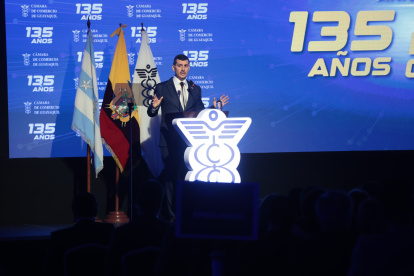 Miguel Ángel González, presidente de la CCG, durante su discurso en el acto de celebración.