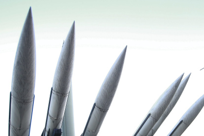 Imagen de varios misiles norcoreanos Scud-B en el Museo Memorial de la Guerra de Corea, en Seúl, Corea del Sur.