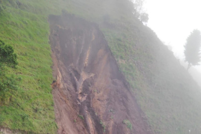 Lugar donde se registró el deslave y terminó con la vida de una adulta mayor