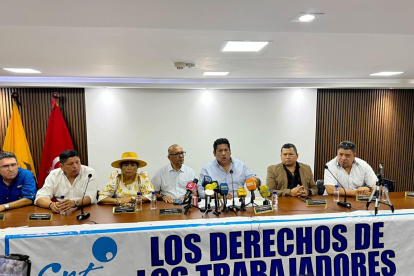 Pronunciamiento. Representantes del CUT se refirieron al tema.