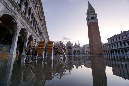 Venecia. La Plaza de San Marcos, en una inundación reciente.