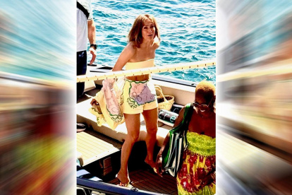 Jennifer Lopez en el yate en Italia