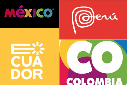 Logos. Diferentes marcas país de cuatro naciones.