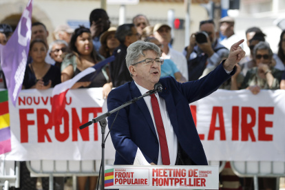Mitin.- Jean Luc Mélenchon, fundador de La Francia Insumisa