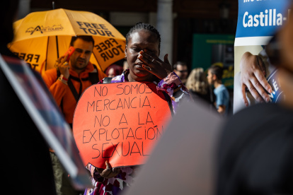 Toledo. Una mujer en una marcha por el Día contra la Explotación Sexual.