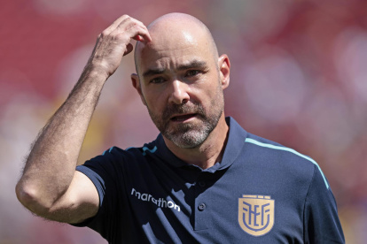 El seleccionador del equipo nacional masculino de fútbol de Ecuador, el español Félix Sánchez Bas, fue registrado este sábado, 22 de junio, durante un partido contra Venezuela por el grupo B de la Copa América, en el Levi"s Stadium de Santa Clara (California, EE.UU.).