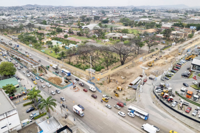 Vista área donde se han ejecutado los trabajos, en la avenida Juan Tanca Marengo.