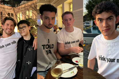 Los famosos con la camiseta de "Drink your milk".