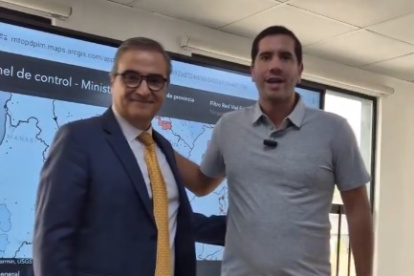 Antonio Goncalves, nuevo ministro de Energía, y Roberto Luque, ministro de Transporte y Obras Públicas.