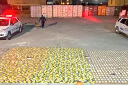 El material se encontró dentro de un contenedor con producto de exportación