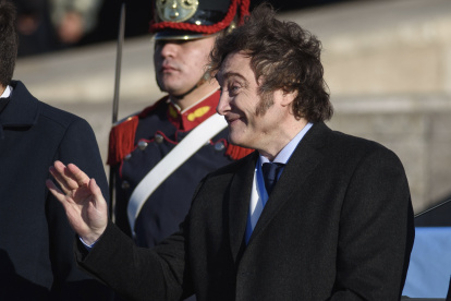 Rosario. El presidente, Javier Milei, en el acto por el Día de la Bandera.