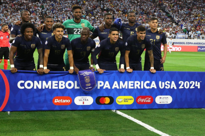 La Selección Ecuatoriana de Fútbol antes del partido frente a Argentina por los cuartos de final de la Copa América Estados Unidos 2024.