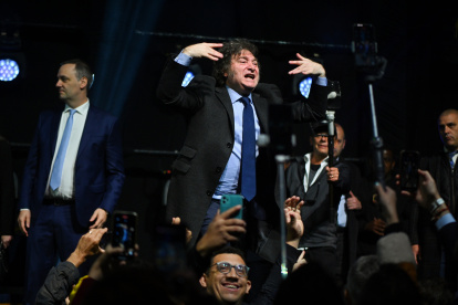 El presidente Javier Milei, en la conferencia del Conservative Political Action Conference (CPAC), este domingo en Balneário Camboriú (Santa Catarina, Brasil).