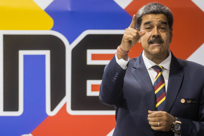 El presidente de Venezuela y candidato a la reelección, Nicolás Maduro, hablando en una reunión de aspirantes a la presidencia, el 20 de junio de 2024.