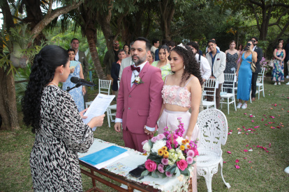 Pancho Feraud Manzur y Sarita Sáenz González durante la ceremonia.