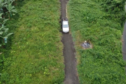 Durante la inhabilitacion de la pista en el sector de La Playita.