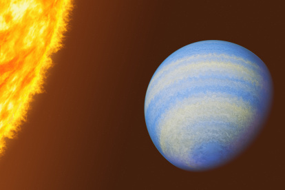 Recreación artística del exoplaneta "HD 189733 b", un gigante gaseoso cercano al Sistema Solar.