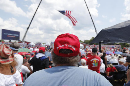 Seguidores del expresidente estadounidense Donald Trump lo acompañaron durante un mitin en Pensilvania.