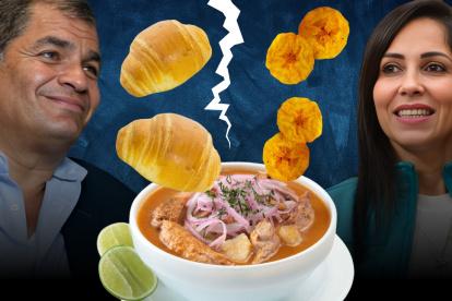 El correísmo debate si el encebollado se debe comer con pan o con chifle.